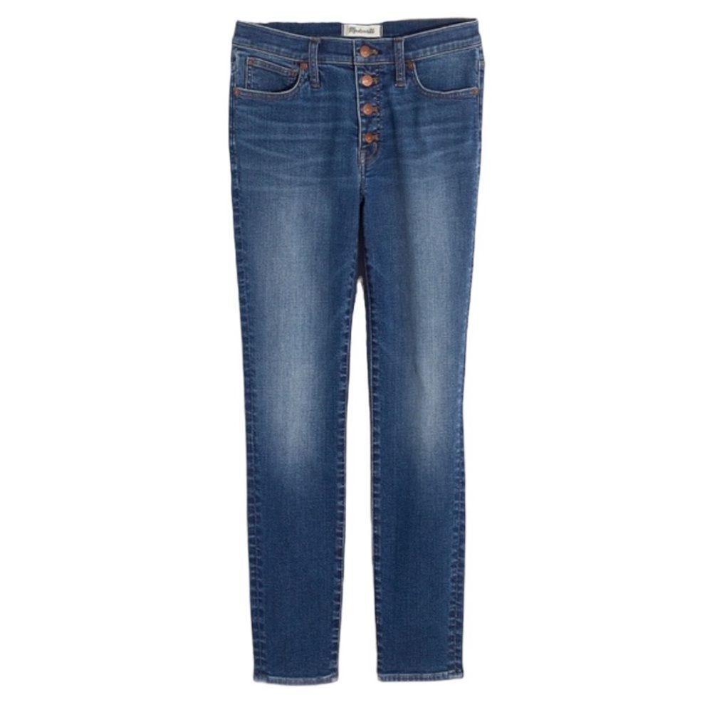Madewell 9" Mid-Rise Skinny Crop button Front Tencel Denim Edition 28